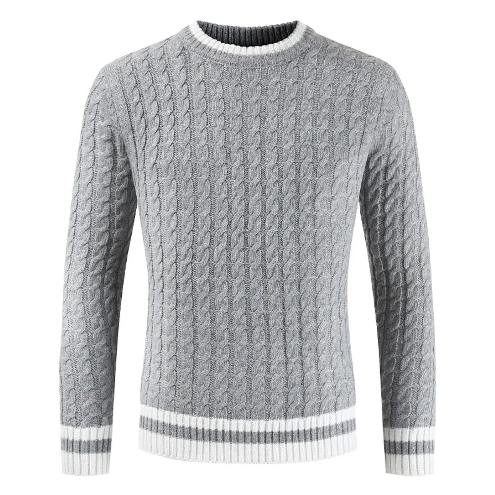 Sunfree мужские осень-зима Повседневное с длинным рукавом Тонкий пуловер Fit свитер рубашка блузка Одежда высшего качества пуловер свитера