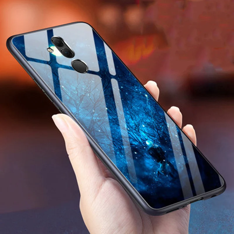 Чехол Coque для huawei mate 20 Lite, закаленное стекло+ мягкая окантовка 6,3 ''для huawei mate 20 Lite mate 20 lite, стеклянные Чехлы, оболочка