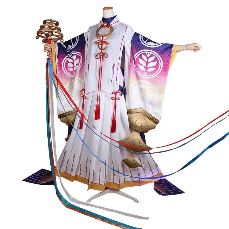 Аниме! Кимоно из игры Onmyoji Inarinokami Miketsu унисекс костюм для косплея на Хэллоуин