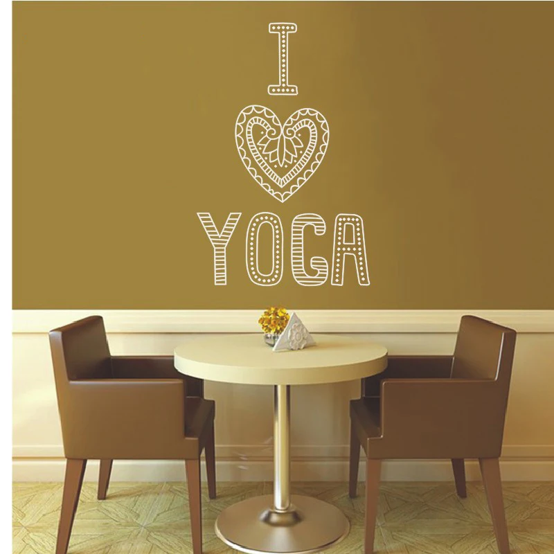 I Love Yoga Wall Decals Vinyl Wall Sticker Meditation Philosophy Home Interior Design Art Wall Murals Bedroom Decor