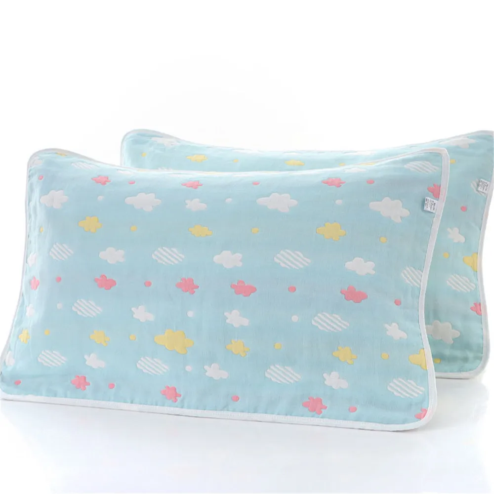 

New adult gauze pillowcase cotton gauze cartoon cotton jacquard pillow towel