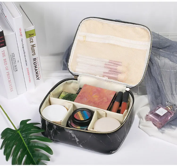 Мраморные косметички из искусственной кожи, органайзер для туалетных ...