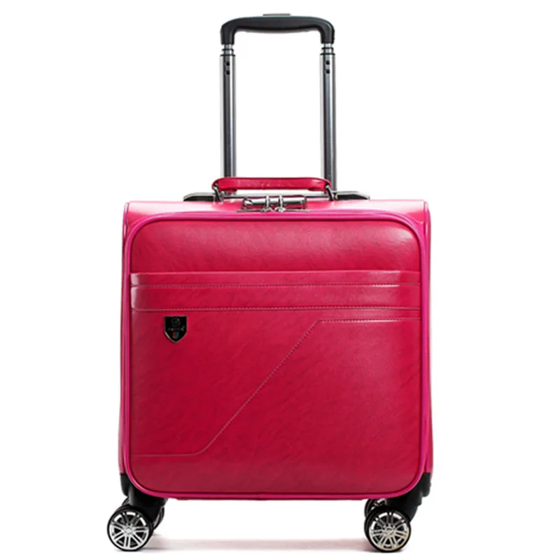 Модный чехол на колесиках, бизнес-бокс, универсальная колесная 16 дюймовая багажная сумка, полиуретановый чемодан, бесшумный чехол для маленького костюма, размер: 40*22*45 см