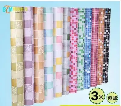 

The kitchen oil stickers Mosaic sticky wallpaper from the bathroom toilet high-temperature ceramic tile wallpaper Grain -407z