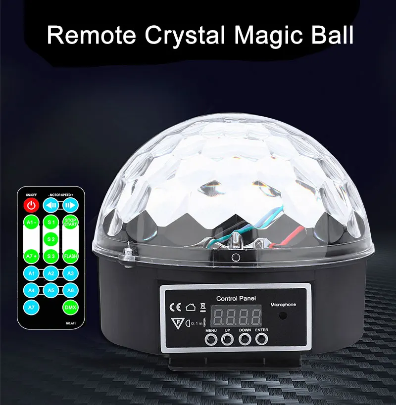 RGB сценический светильник с эффектом кристалла магический шар Премиум Звуковое управление лампа с пультом дистанционного управления динамик диско светильник лазерные вечерние лампы