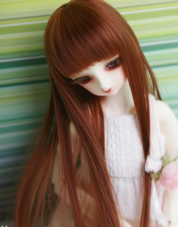 Модный стиль 1/6 Bjd парик высокая температура длинный прямой черный MSD SD для BJD