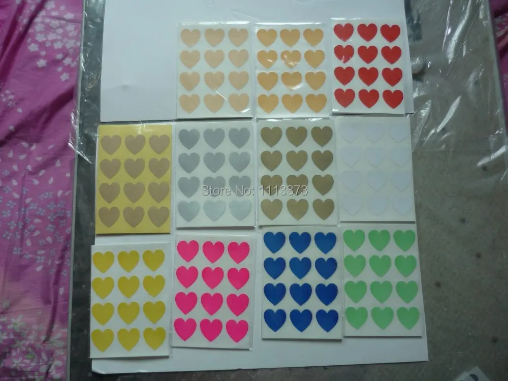 

1.9cm mini ASSORTED heart stickers - mix colors