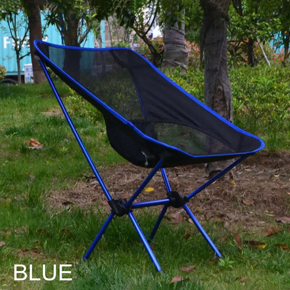 4 цвета складной стул Кемпинг Открытый Рыбалка складной стул ультра легкое сиденье Рыбалка праздник пикника барбекю инструменты для улицы - Color: royal blue