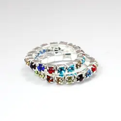 Регулируемое кольцо эластичное 925 Stering Серебряное Радужное кольцо CZ Crystal toe кольцо 3 мм
