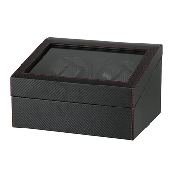 

6+4 Double Head Automatic Winding Watch Winder Carbon Fiber Quiet Motor Storage Box Watch Collection Display Jewelry Winder Box