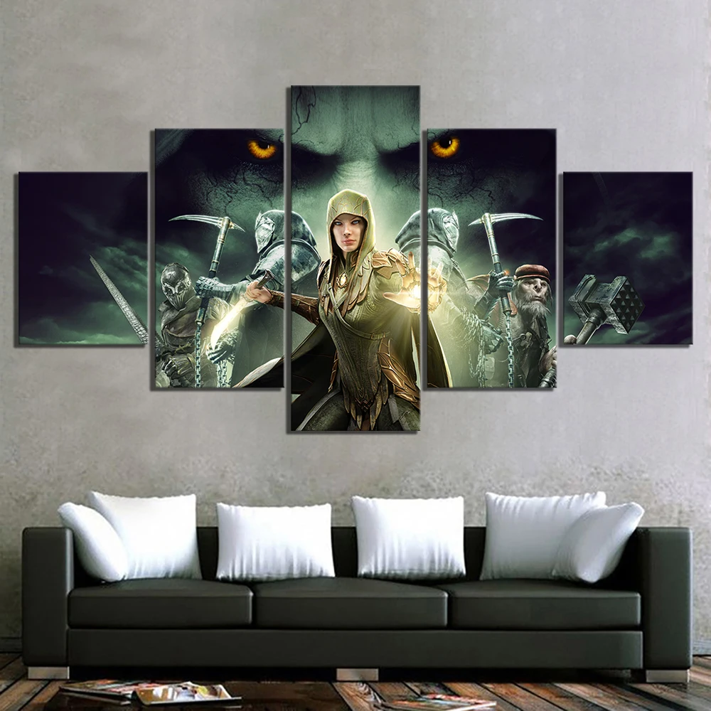 5-Piece-Fantasy-Art-HD-Pictures-Middle-Earth-Shadow-of-War-Game-Poster-Artwork-Canvas-Paintings (2)
