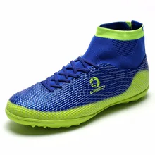 Adult Indoor Football Shoes 2017 Kids Futsal Shoes For Sock Football Boots Boys TF Turf Soccer Cleats Man Training Game Sneakers