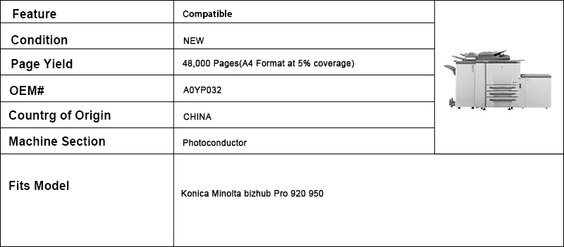 Новый совместимый тонер-картридж-черный A0YP032 для Konica Minolta bizhub Pro 920 950