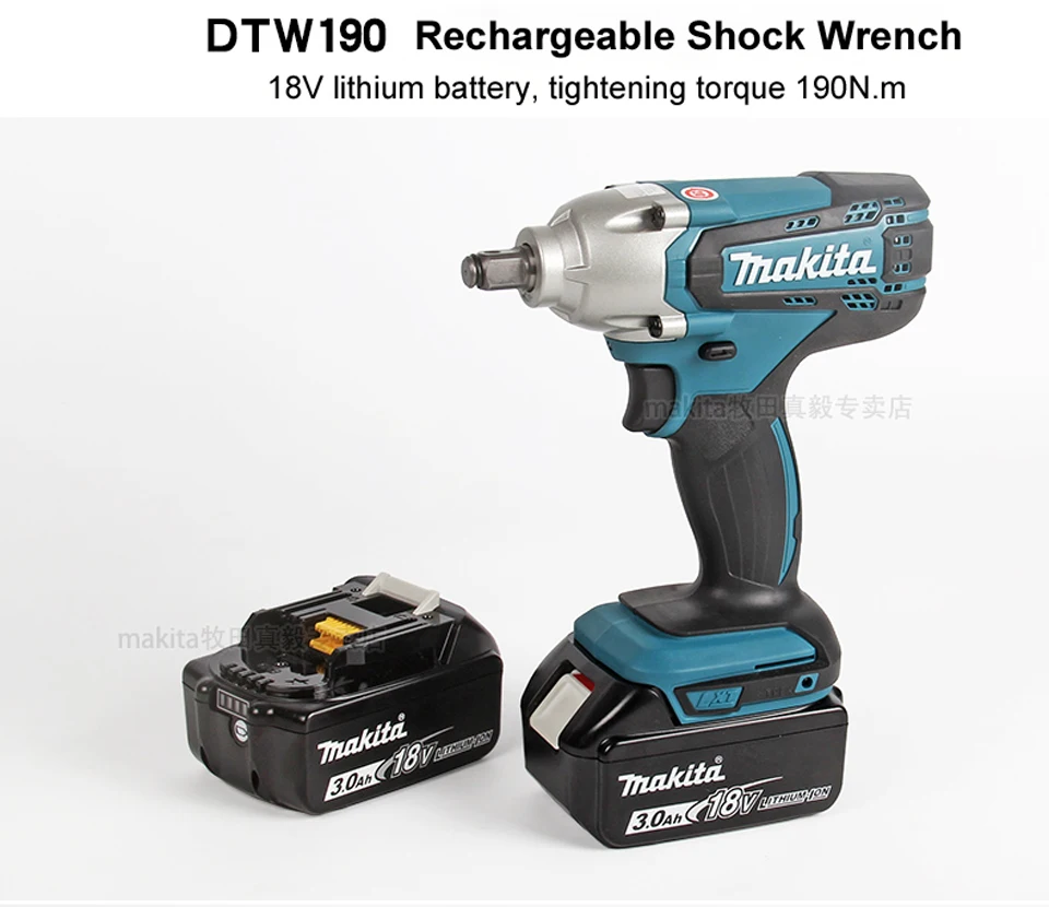 Япония Makita DTW190SFX1 перезаряжаемый Электрический гаечный ключ заряженный двойной/одиночный литиевая батарея ударный гаечный ключ для болтов рукава