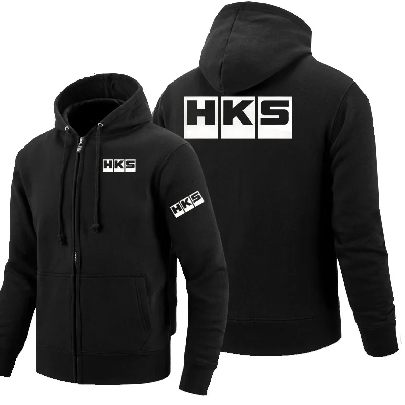 Толстовки на молнии с логотипом HKS, флисовая толстовка с капюшоном и длинным рукавом, мужская куртка на молнии, толстовка