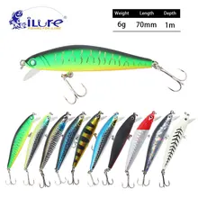 ILURE рыболовные приманки 70 мм 6 г 10 шт./лот плавающие рыболовные приманки качественная профессиональная блесна гольян свежая соленая приманка для воды