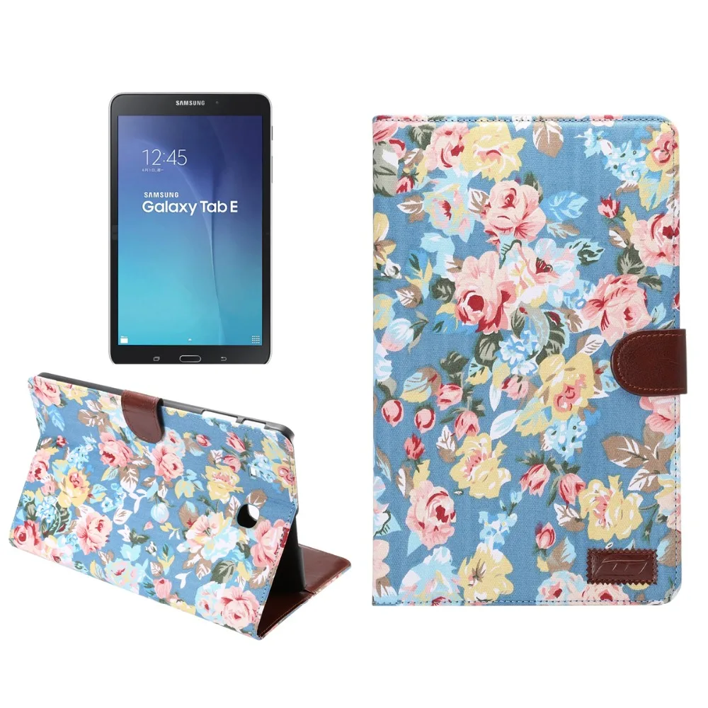 Dibase Brand for TAB E T560 Case Flower Cloth+PC Wallet 9.6 inch Clasp Card Slot Stand Folio Cover | Компьютеры и офис