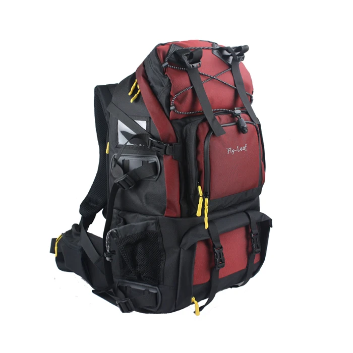 FlyLeaf FL-303D сумка для камеры с двойным плечом сумка для фото большая вместительность для путешествий для мужчин и женщин рюкзак для камеры для ноутбука Цифровая камера - Цвет: red