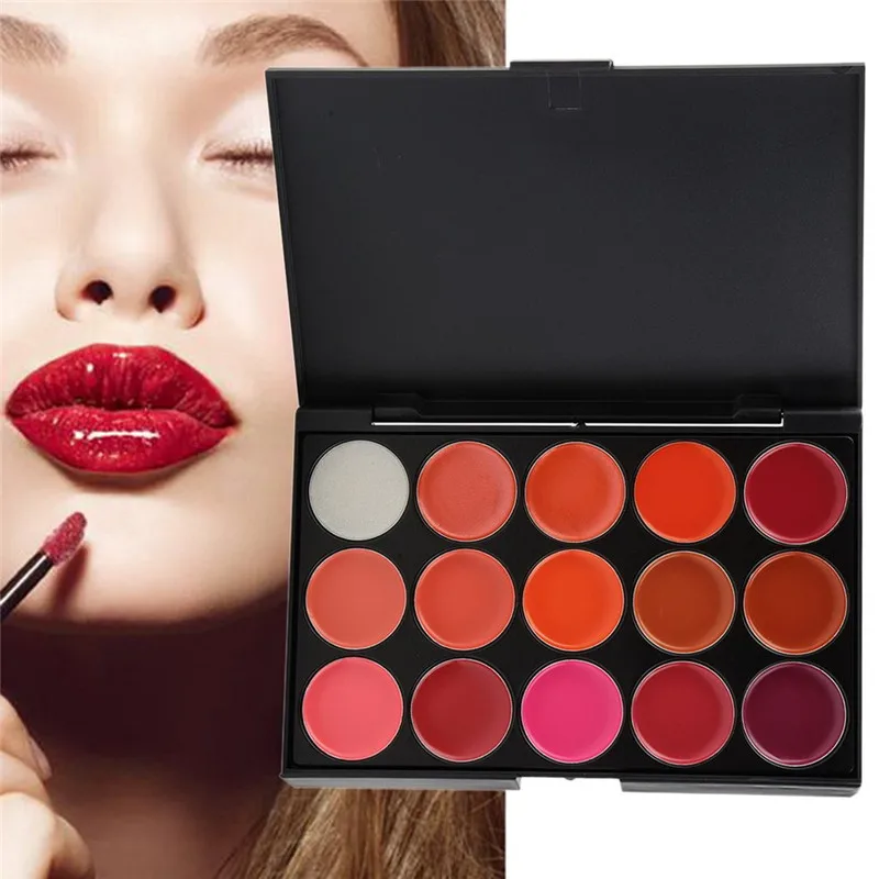 3pcs/lot Professional 15 Colors Cosmetic Lip Gloss Lipstick Palette