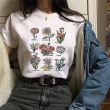 Харадзюку белая футболка с цветочным принтом, женские футболки с цветочным принтом, футболка с солнечным растением, футболка унисекс