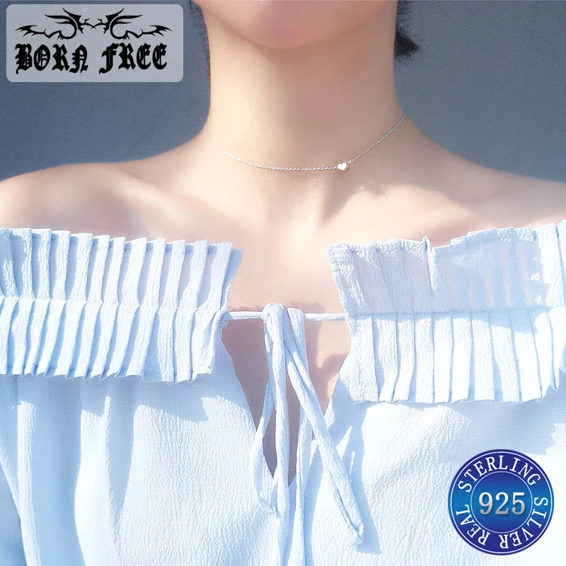 

neckless pendants silver 925 chain women choker simple necklace kendra jewelry locket heart pendant plata de ley 925 chocker diy