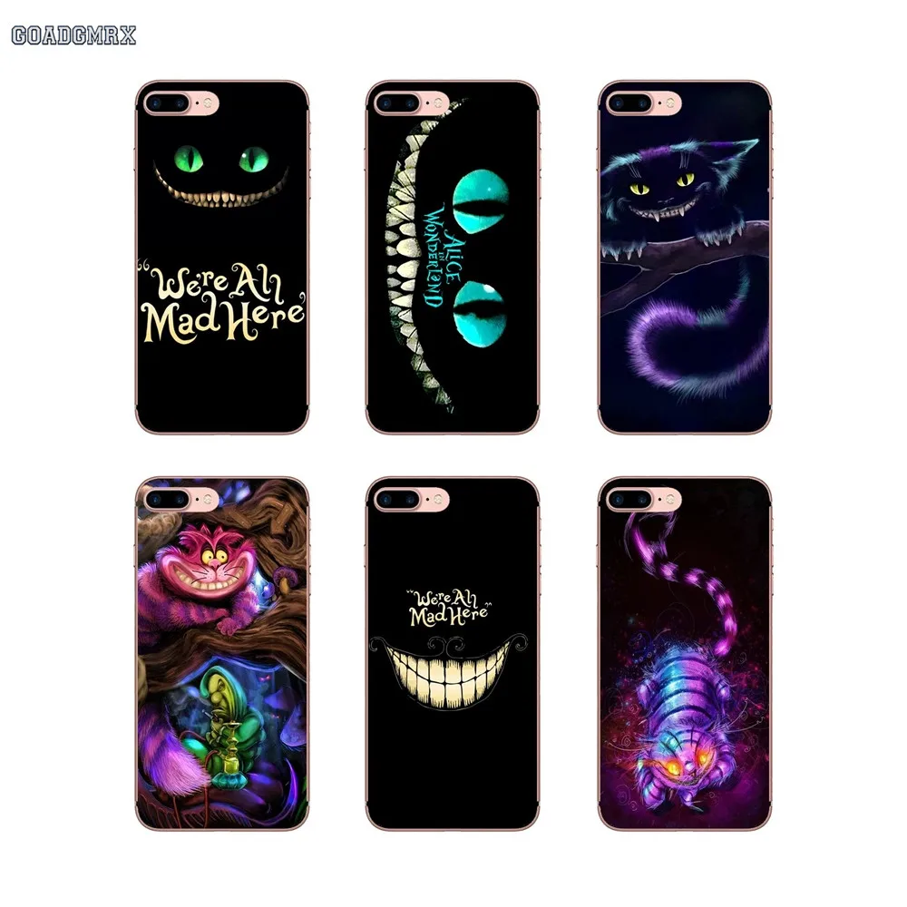Мягкие прозрачные чехлы для iPhone 6 6S 7 8 Plus X XS MAX XR 4 4S 5 5S SE 5C Movie Alice In Wonderland Чеширский