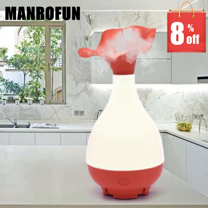 

MRF-013 USB 95ml Wood Vase Jade Bottle Led Humidifier Aroma Air Diffuser Purifier Atomizer essential oil Atomization for home