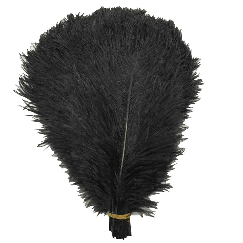 Черные страусиные перья 15-75 см 6-30 дюймов карнавал праздничные Свадебные украшения натуральный страусовый перо для ремесел