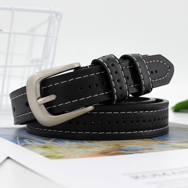 

High Quality 2018 New Fashion Women Belt Brand Designer Hot Ladies Metal Buckle Straps PU belt For Girls