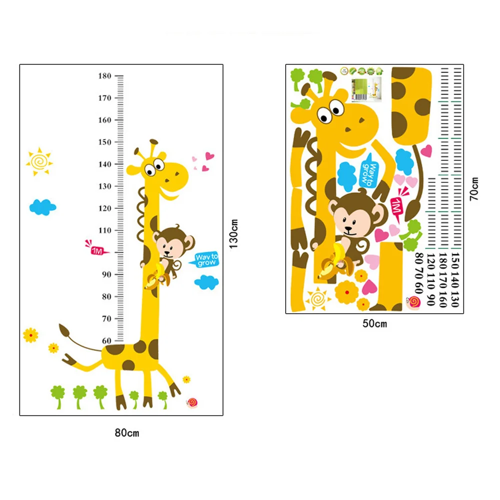Мультфильм наклейки на стену в форме жирафа дети Ростомер наклейка для детской спальня @ ZJF