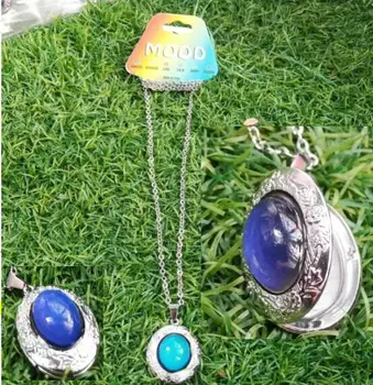 

Stainless Steel Changing Color Necklace flower Decorative pattern Stainless steel large crystal mood necklace