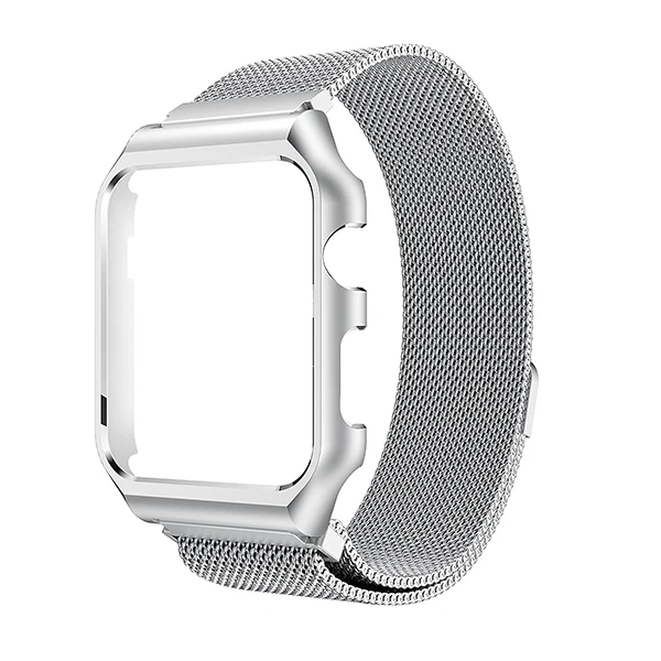 Миланская петля ремешок + металлический корпус для iWatch Apple Watch 38 мм 40 мм 42 мм 44 мм серия 4 3 2 1 нержавеющая сталь Ремешок магнит