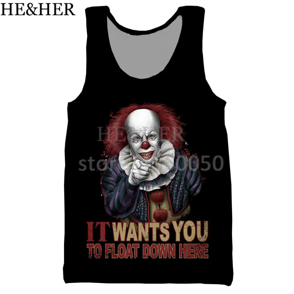 Stephen King's It 3D Печатный унисекс Топ на бретелях для мужчин модный летний топ на бретелях для работы Мужские Женские топы топ на бретелях