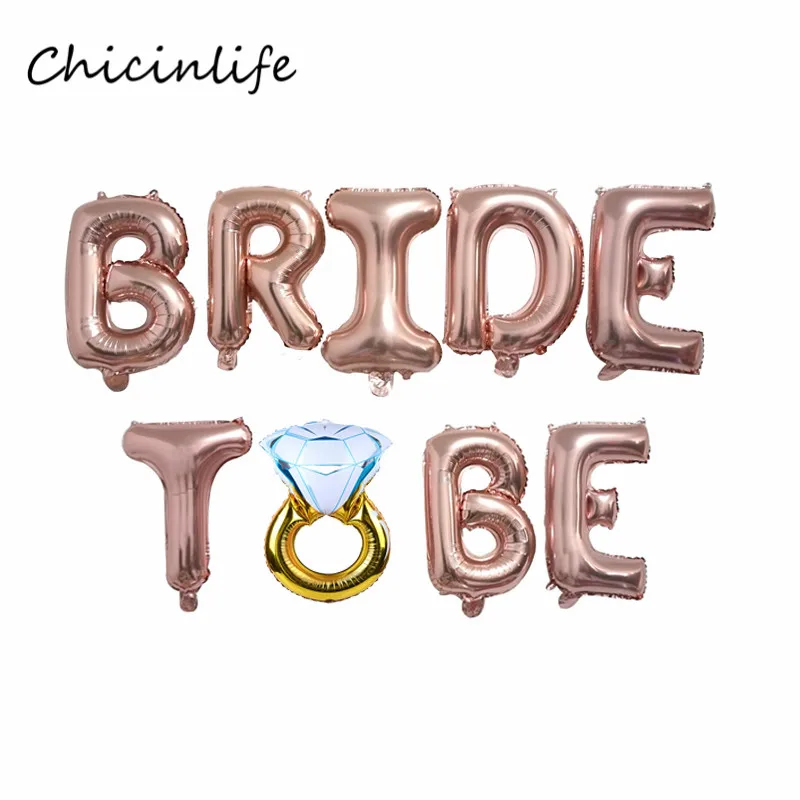 

Chicinlife Bride to be Balloons Bachelorette Hen Party Decoration Diamond Ring Balloon Wedding Decoration Bridal Shower