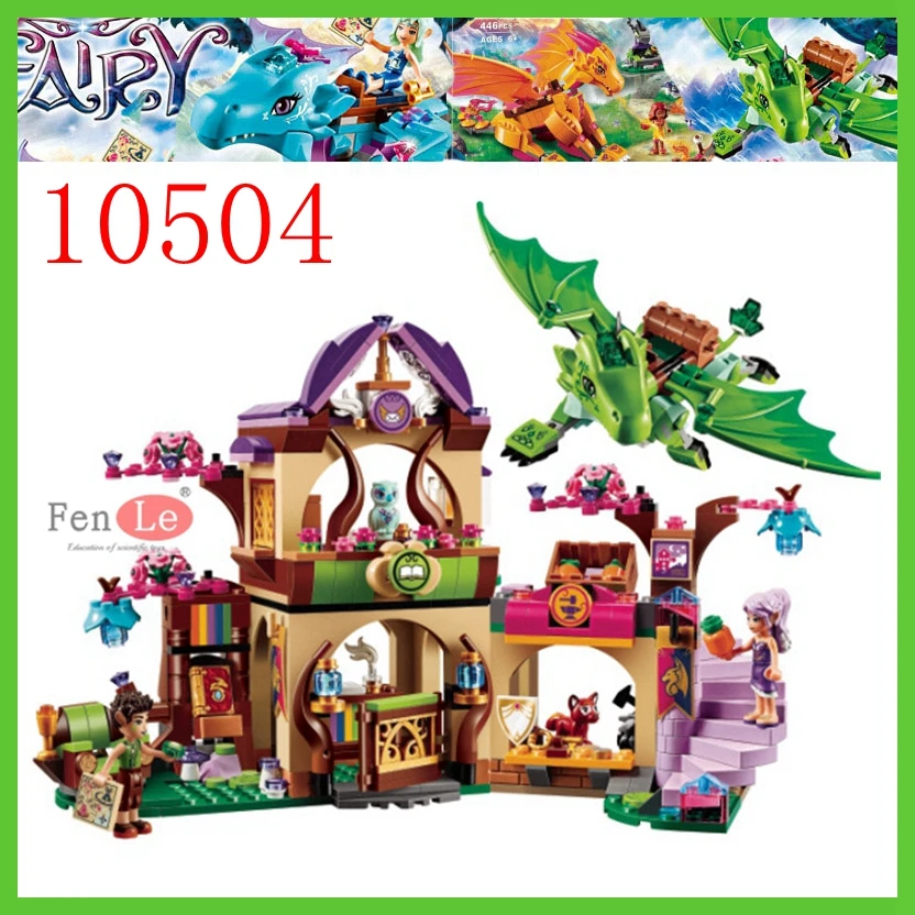 

10504 Elves dragon Secret Place parenting activity building blocks compatible with set for rus blocks girls and children's