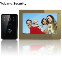 Yobang Security freeship 10″ Video Intercom Doorbell Touch Button Remote Unlock Night Vision Security CCTV Camera Surveillance