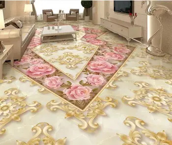 

3d floor custom 3d wallpaper living room Rose relief murals 3d floor painting wallpaper self adhesive 3d flooring waterproof