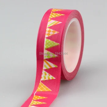

1X Cute Pink Flags Washi Tape Paper 15mm*10m Kawaii DIY Scrapbooking Tools Masking Tape Photo Album Diy Decorative Tapes