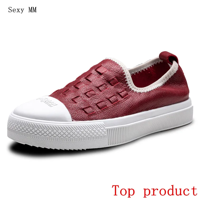 

Genuine Leather Flats Women Loafers Trainers Breathable Woman Casual Skate Walking Flat Platform Shoes