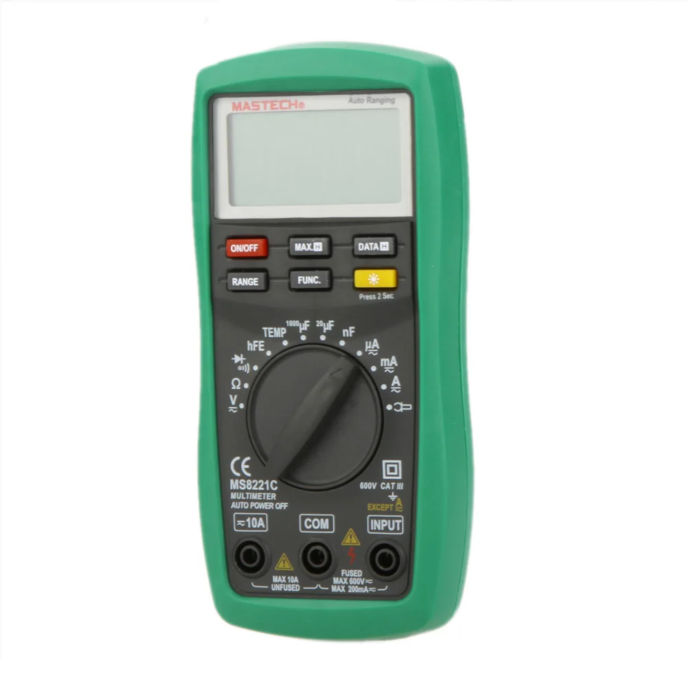 Mastech MS8221C Digital Multimeter Auto Range Transistor Temperature