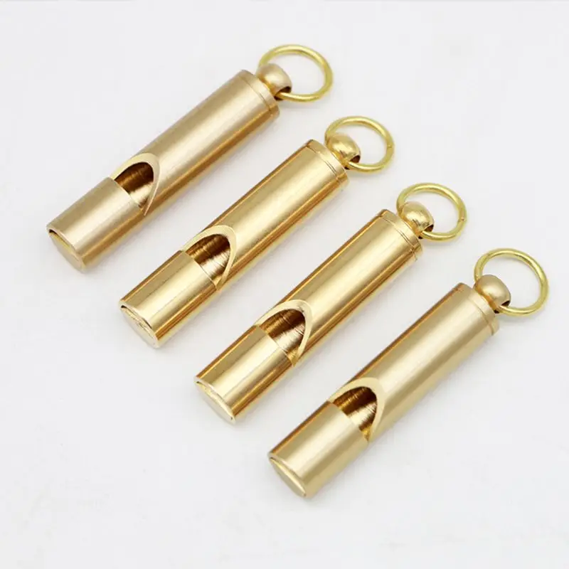 

1 Pc Copper Alloy Emergency Whistle With Key Ring Loud Sound Portable Outdoor Adventure Survival Tool Rescue Accessory