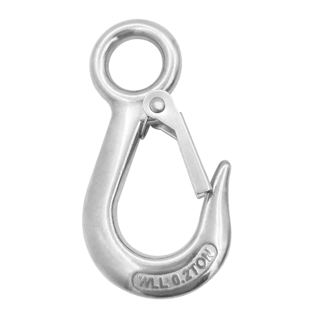

Heavy Duty Stainless Steel Spring Snap Hook Fixed Eye Clip Carabiner Universal Marine Hardware Gancho de ojo oeil crochet