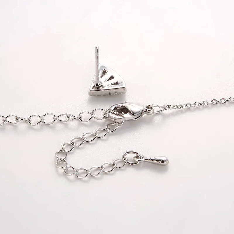 Hadiyana Fashion Shell Shape Cubic Zircon Clear Necklace Earrings Wedding Bridal Jewelry Sets Dress Accessories TZ5038