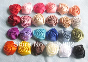 

FS016 rosetted rosettes hair ribbon bows for headwear hairclips mix colors 24pcs