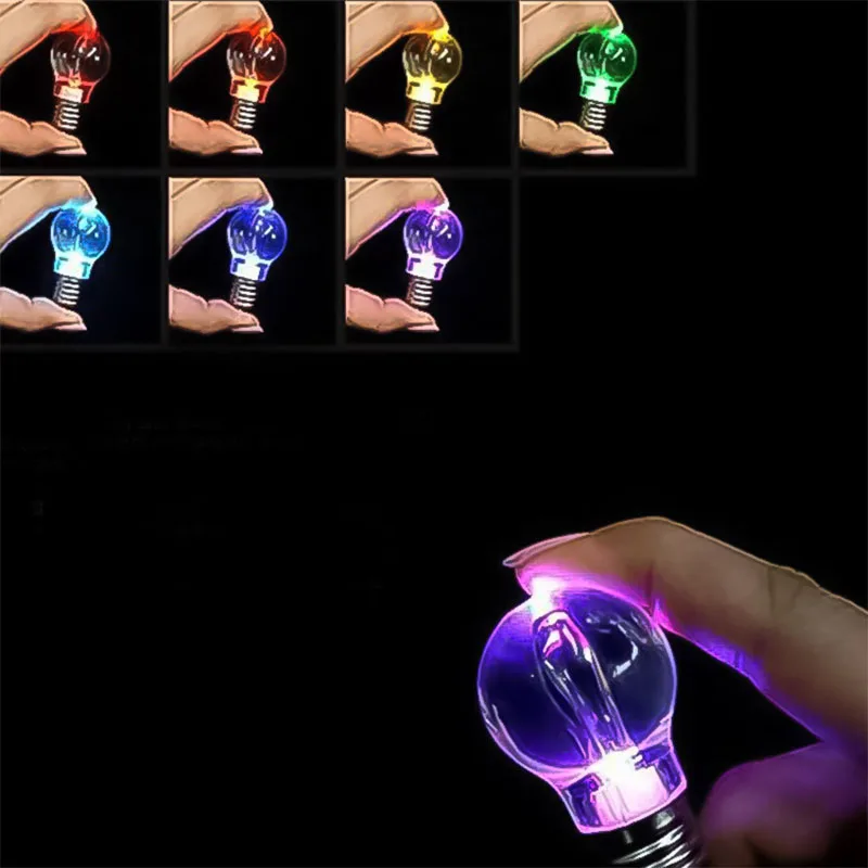 

LNRRABC Hot 1 Pc Unisex New Popular Charming Clear LED Light Lamp Bulb Change Colors Key Chain Gift