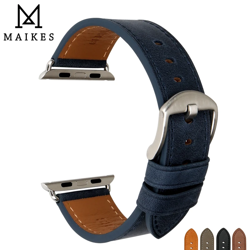 MAIKES Genuine Leather For Apple Watch Strap & Apple Watch Band 38mm 42mm Pin Buckle Watchbands iwatch Series 3 2 1 Bracelet MAIKES Genuine Leather For Apple Watch Strap & Apple Watch Band 38mm 42mm Pin Buckle Watchbands iwatch Series 3 2 1 Bracelet
