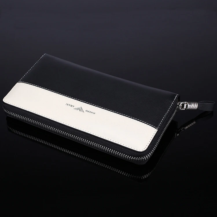 

100% genuine leather wallet for men mens with 8 card holder postion black purse design long male clutch carteira masculina