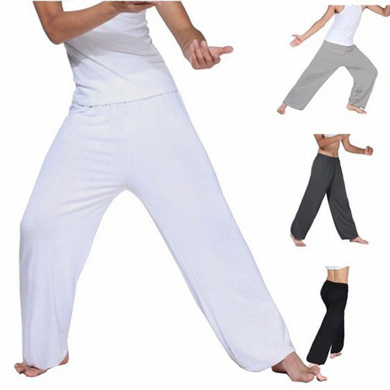 

2019 Summer Men Yoga Pants Solid Color Loose Casual Long Pants Morning Exercise Fitness Running Breathable