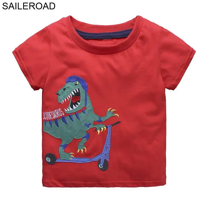 SAILEROAD/Новая летняя детская футболка для мальчиков футболка с динозавром из мультфильма для маленьких мальчиков, топы для мальчиков, футболки, одежда на Хэллоуин для детей 1-6 лет - Цвет: 7812 same picture