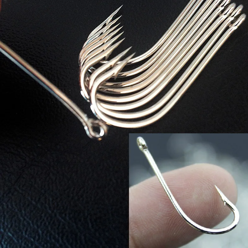 100pcs/lot Fishing Hook Barbed Single Hooks Pesca High Carbon Steel fly